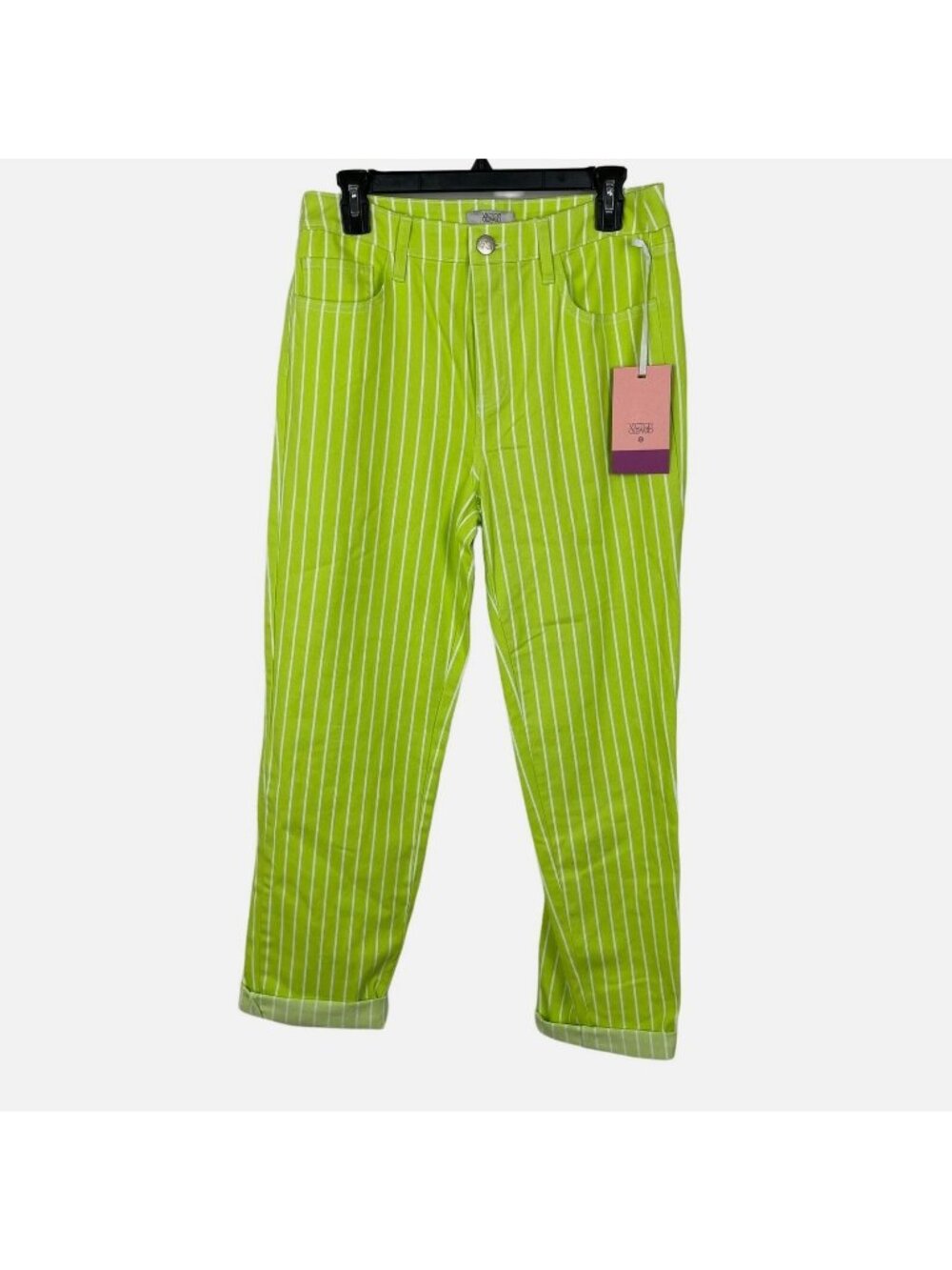 Victor Glemaud Women's Pinstripe Straight Leg Pants Size 8